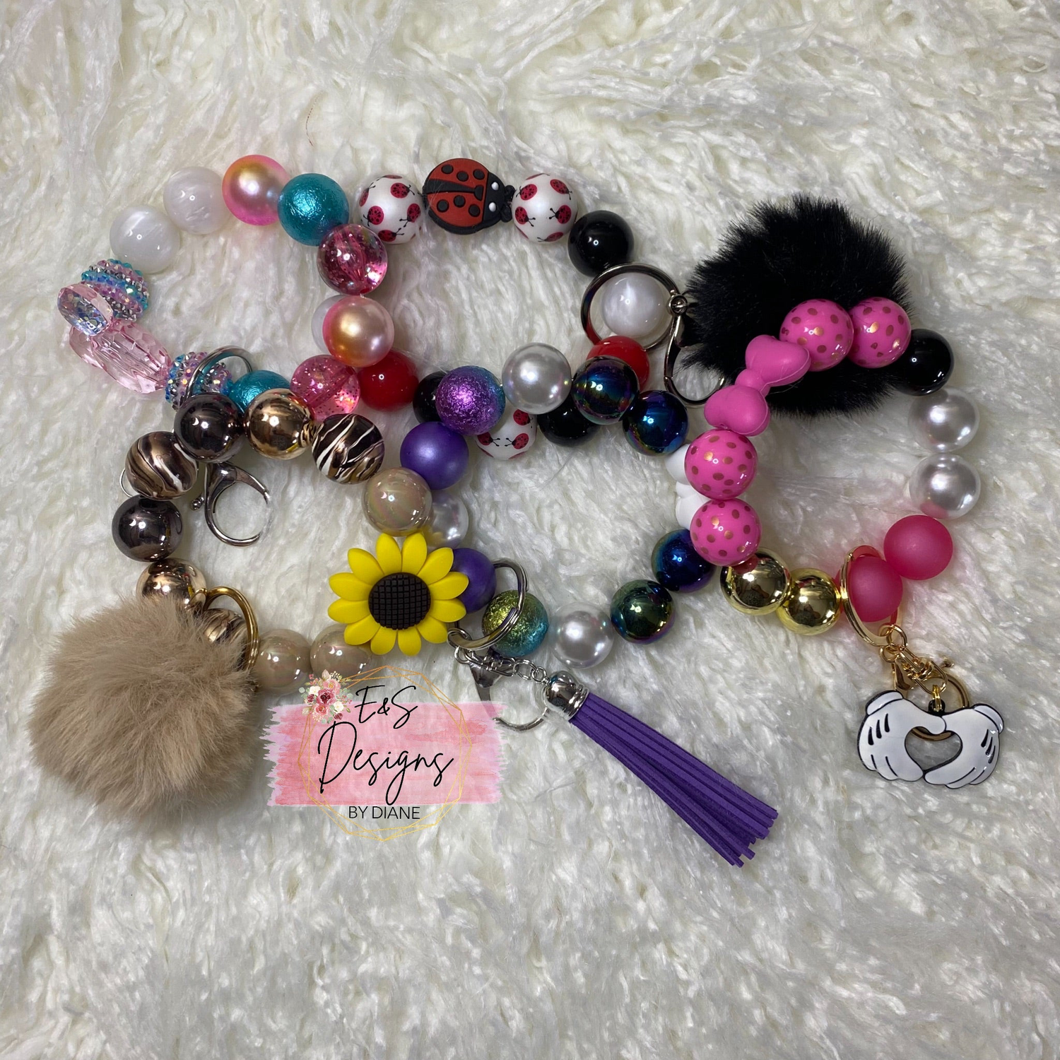 Beaded Wristlet Keychains