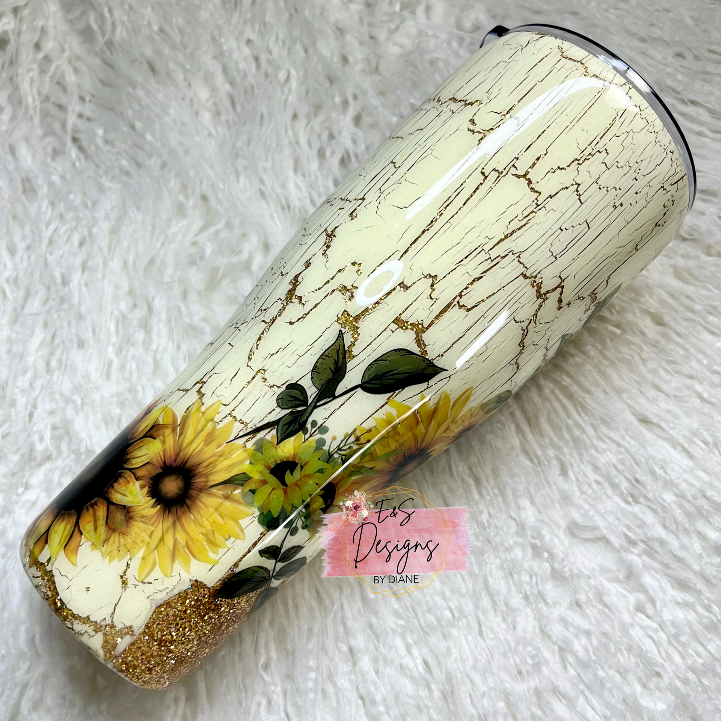 Sunflower Crackle Tumbler