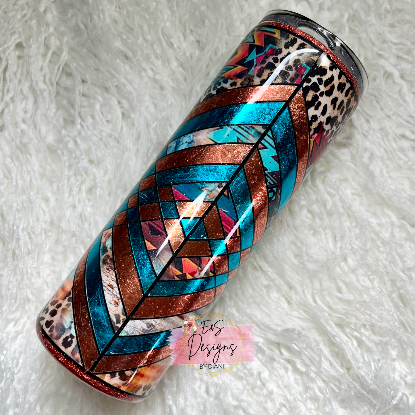 Teal Leopard Tumbler