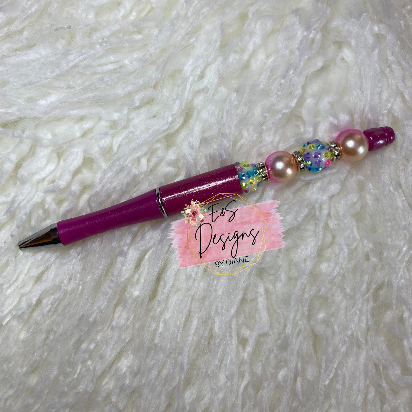 Fuchsia 12mm Beaded Pen