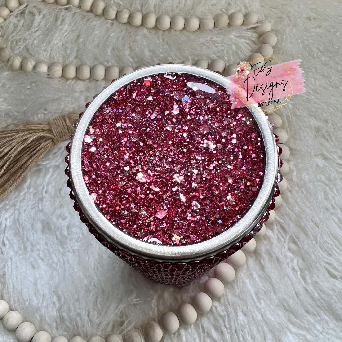Pink Ombré Stripes Rhinestone Tumbler