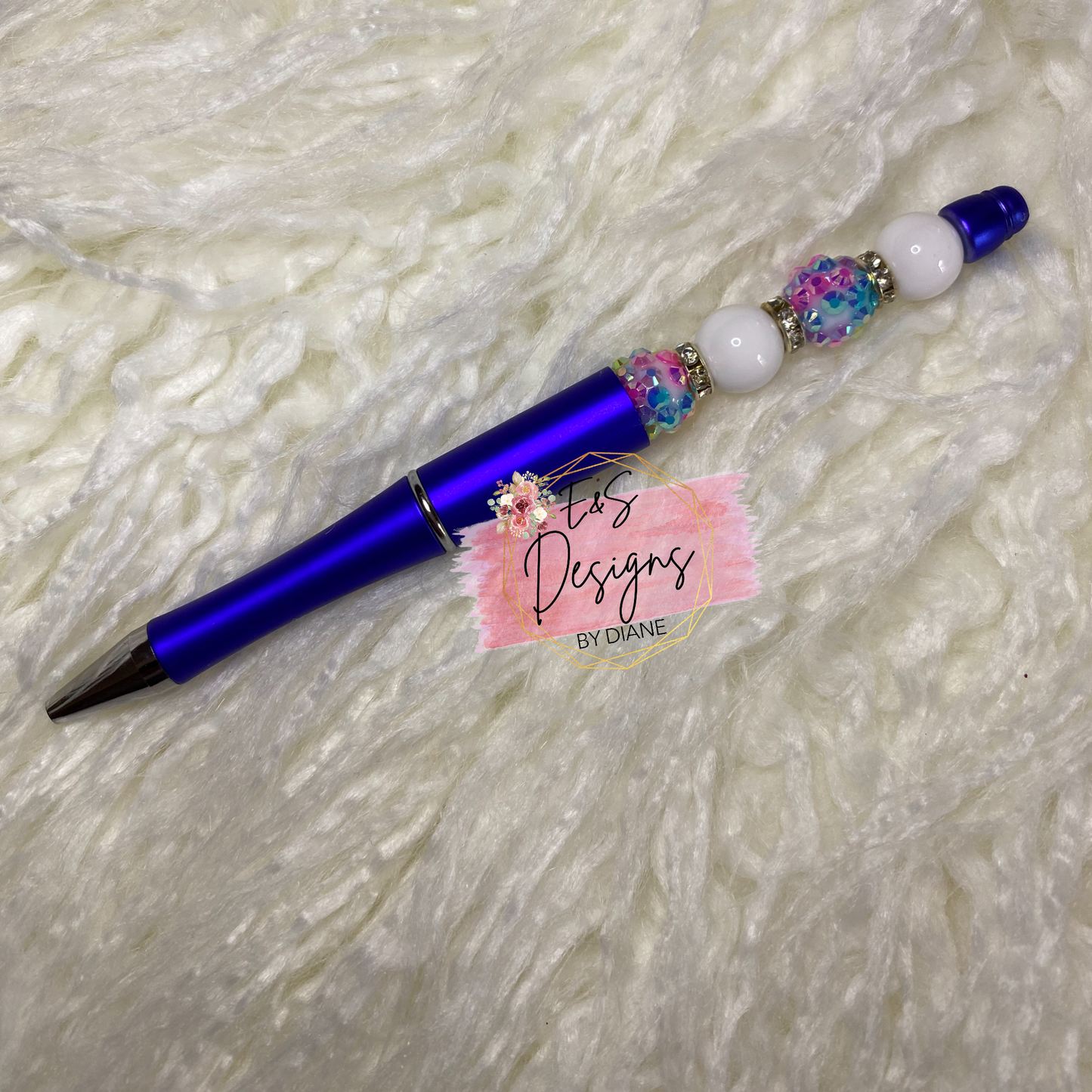 Royal Blue 12mm Beaded Pen