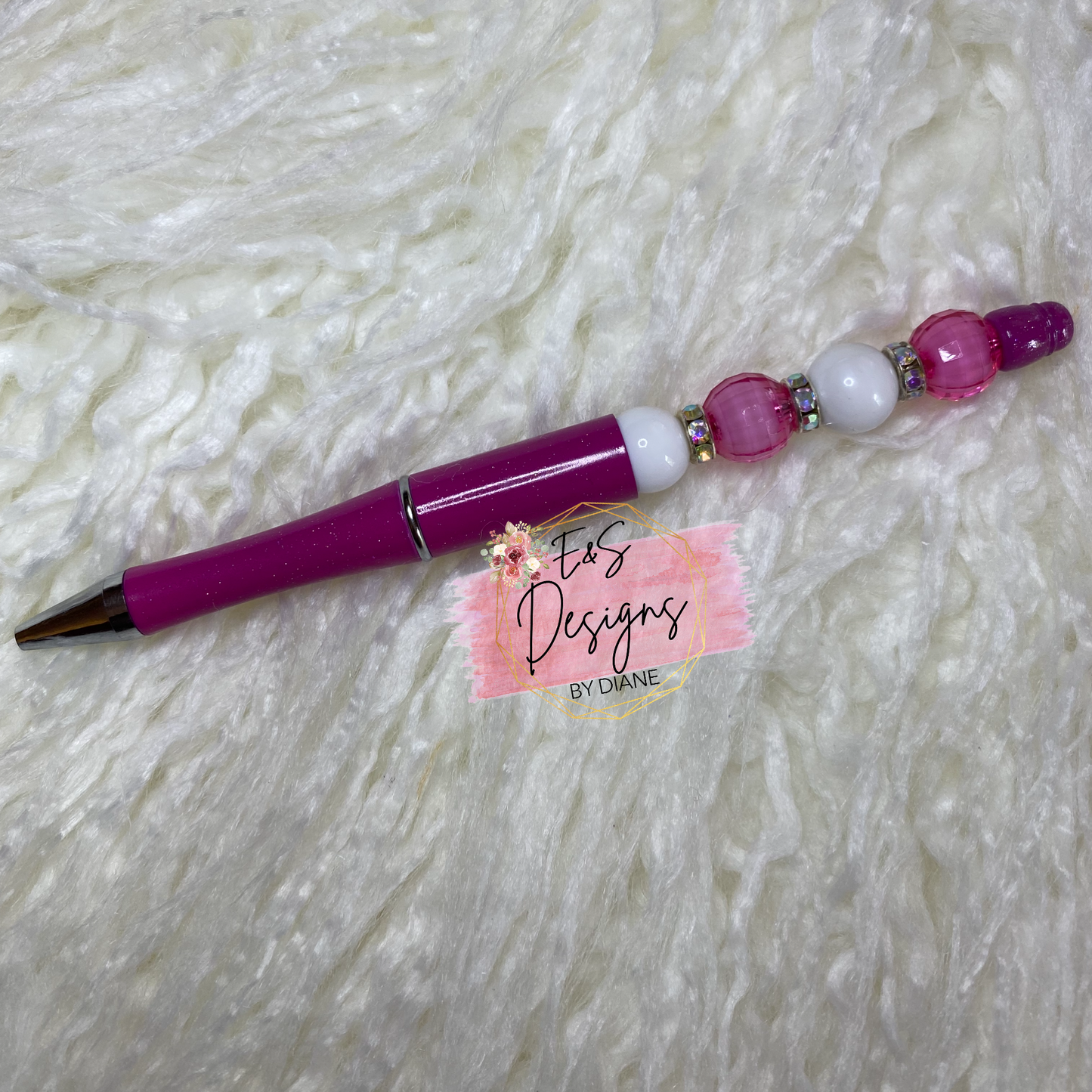 Fuchsia 12mm Beaded Pen