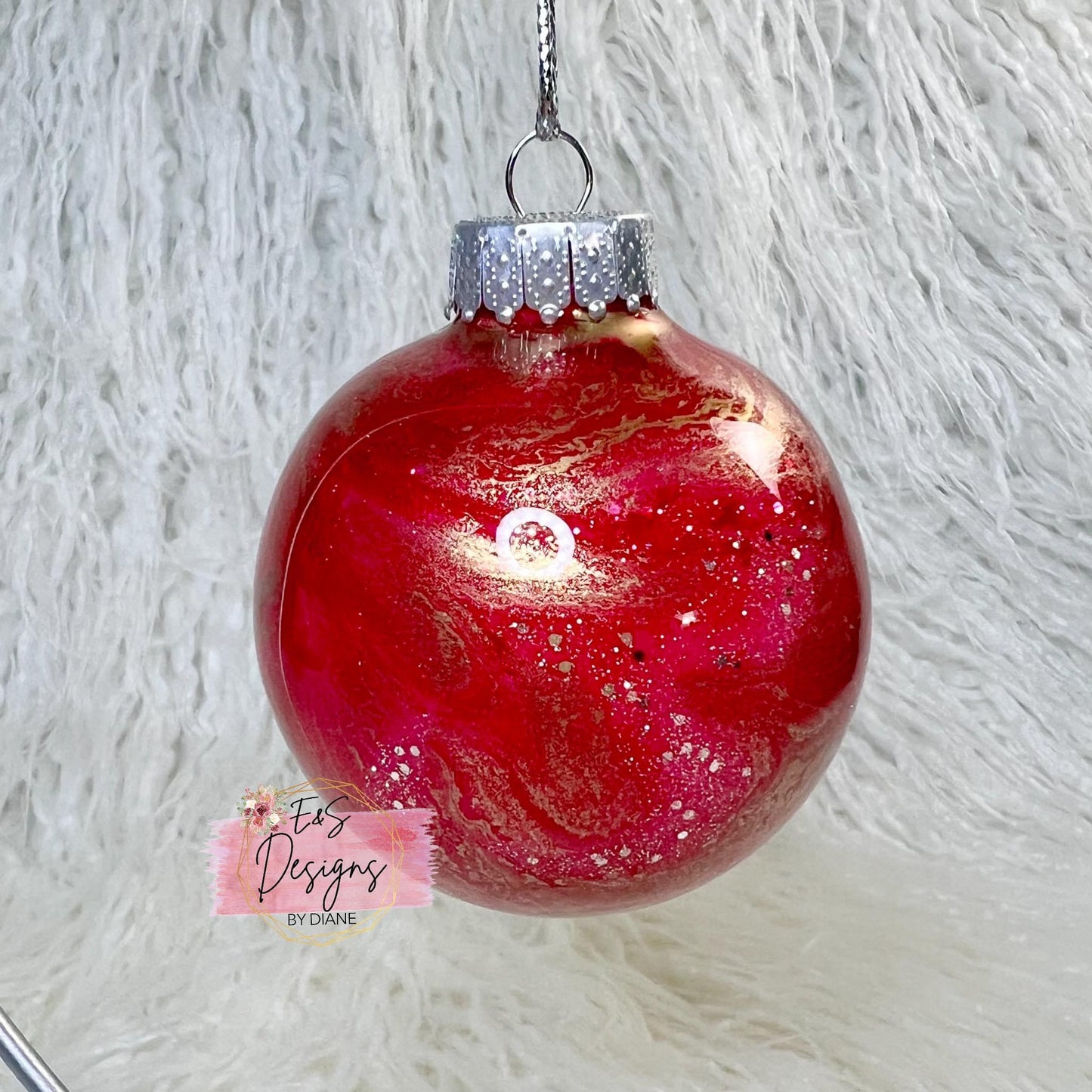 Alcohol Ink Round Plastic Ornament