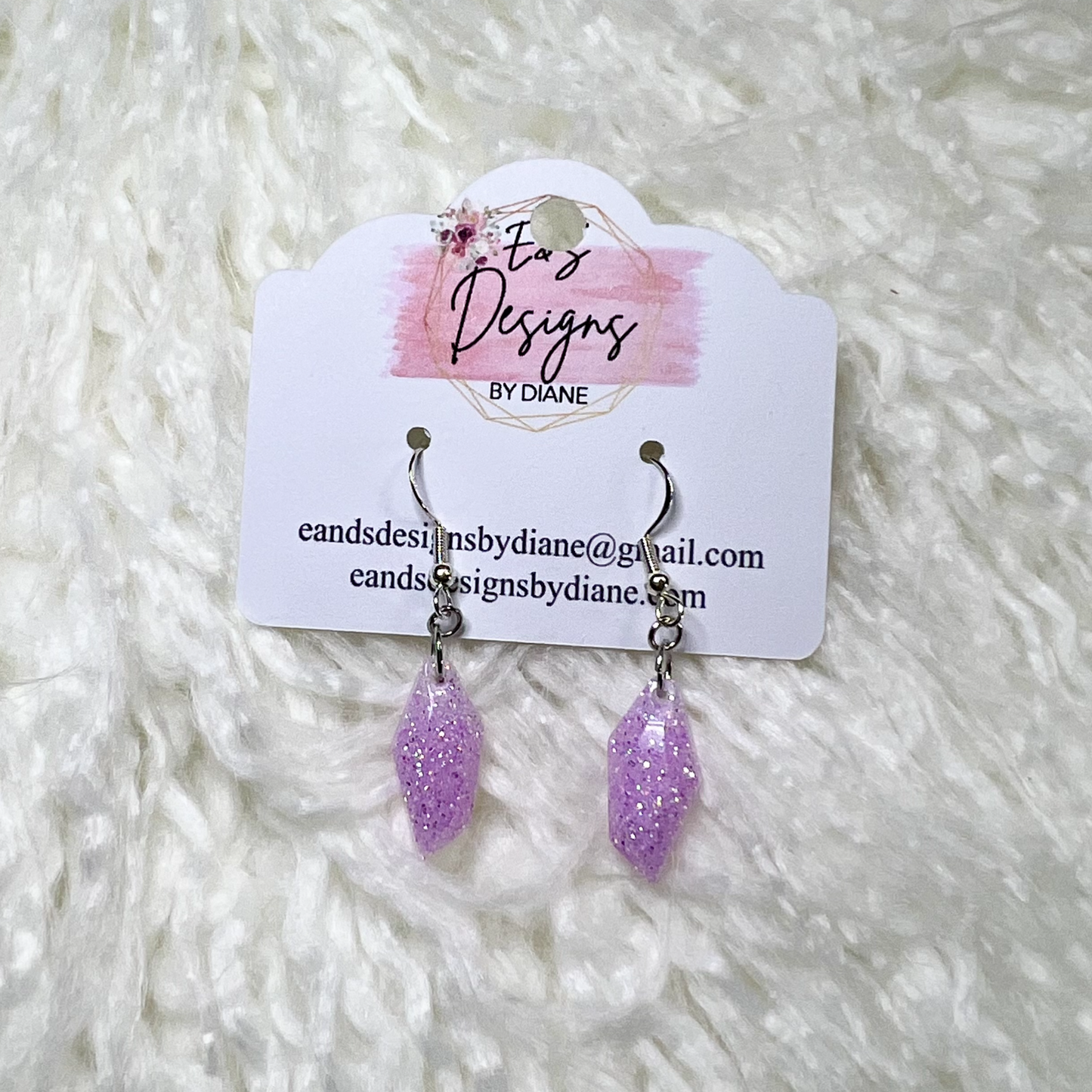 Abstract Lavender Resin Earrings