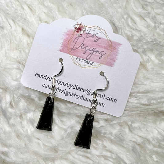 Trapezoid Black Resin Earrings