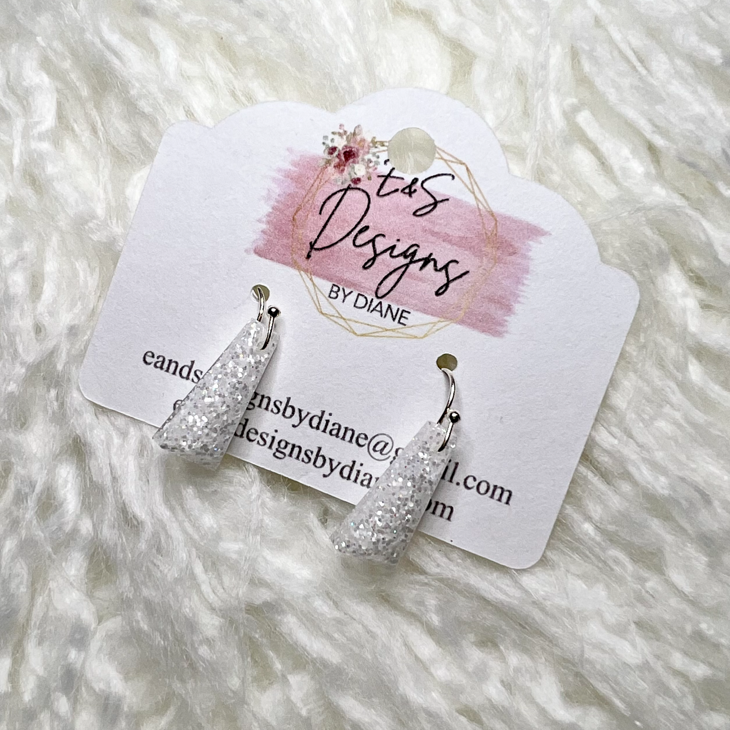 Trapezoid White Resin Earrings