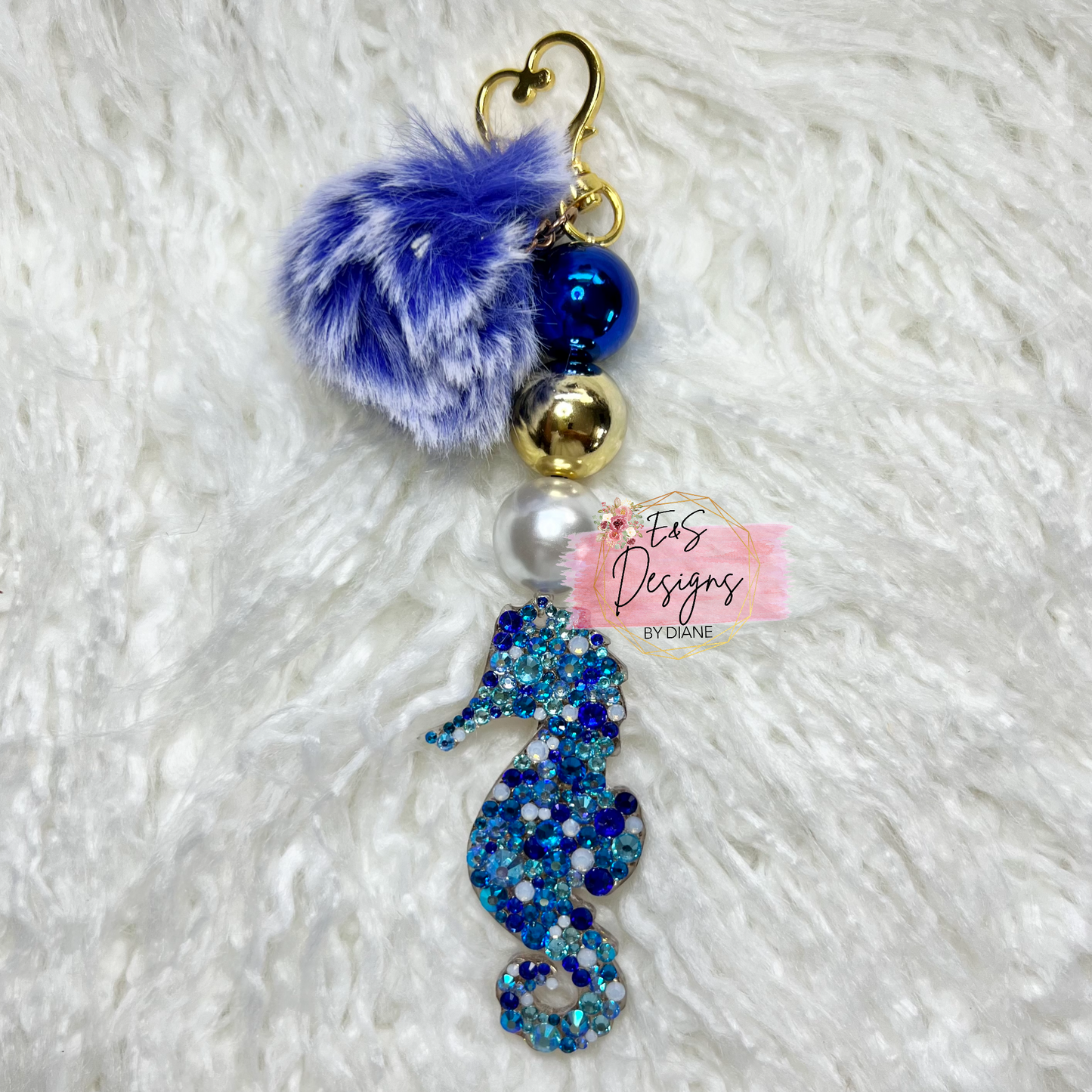 Seahorse Rhinestone Keychain