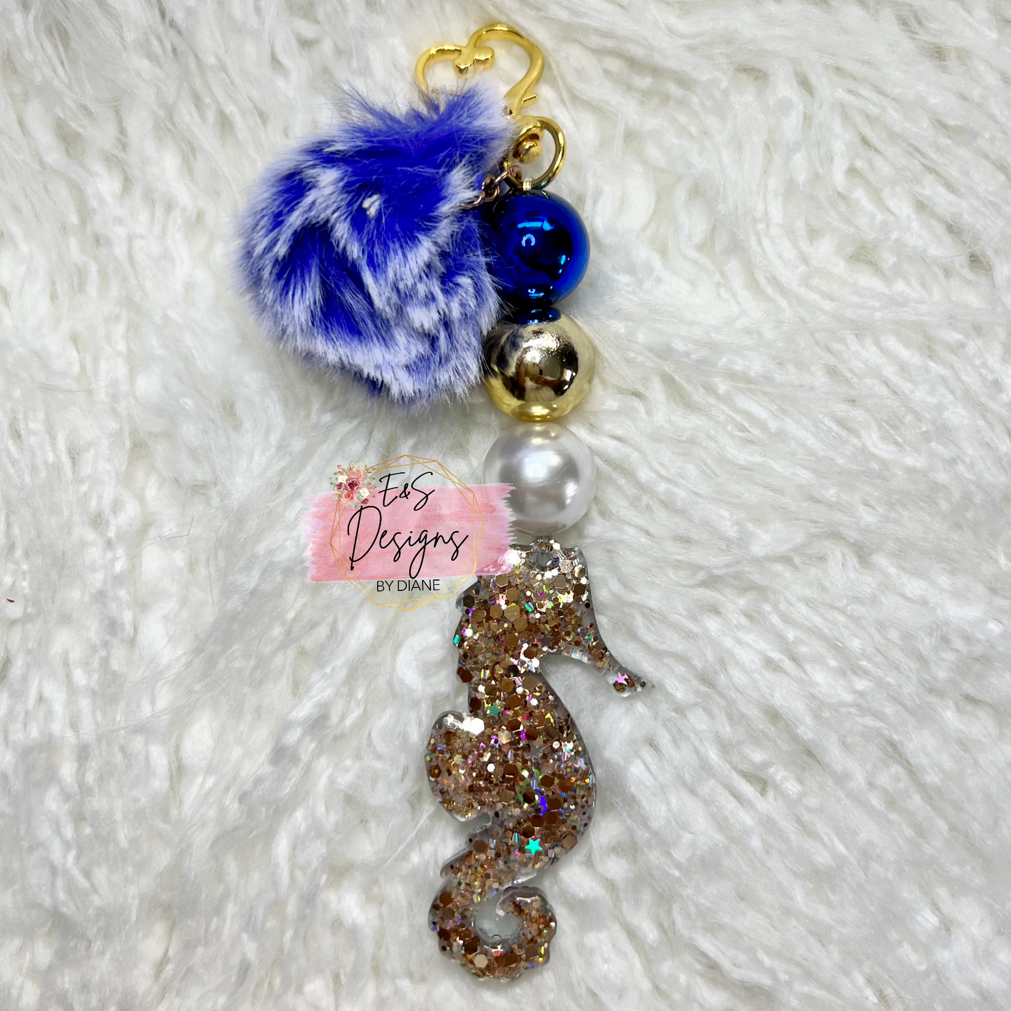 Seahorse Rhinestone Keychain