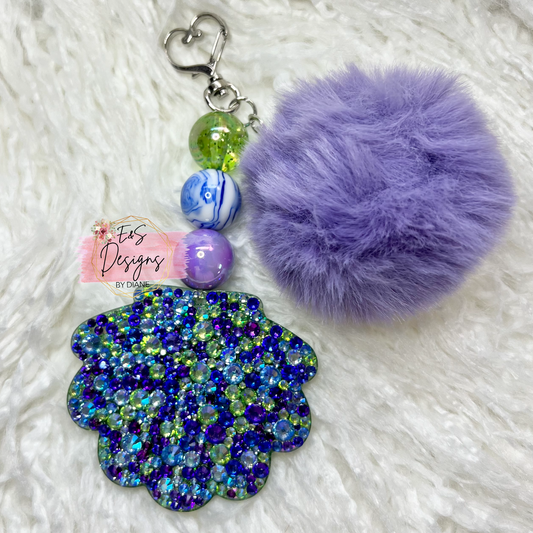 Shell Rhinestone Keychain