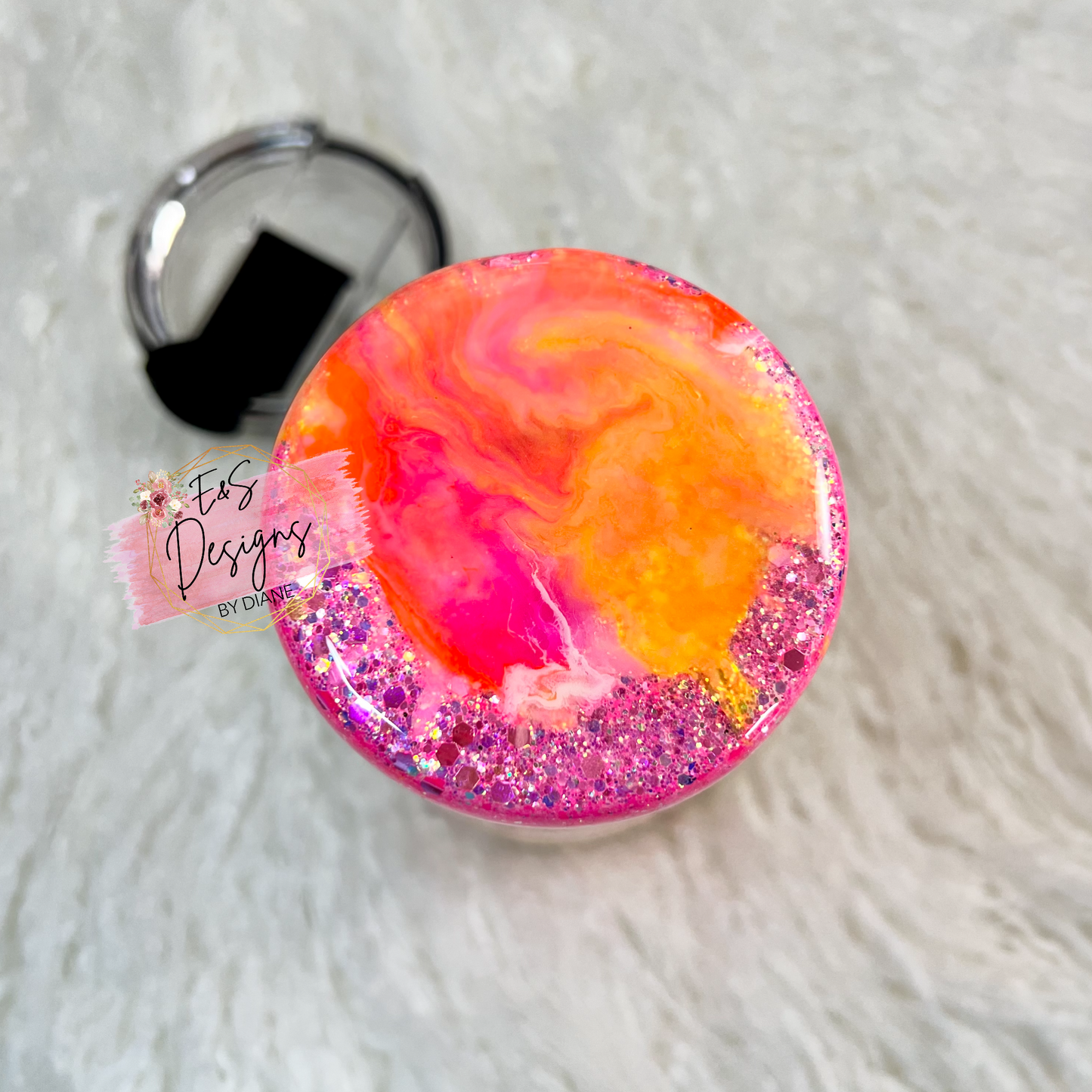 Neon Alcohol Ink Can Cooler Tumbler