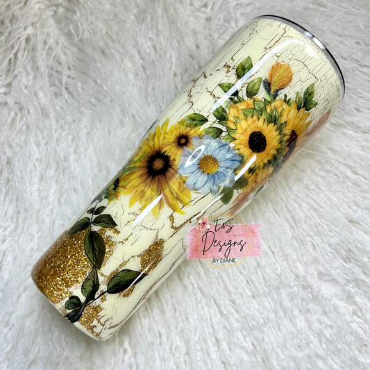 Sunflower Crackle Tumbler