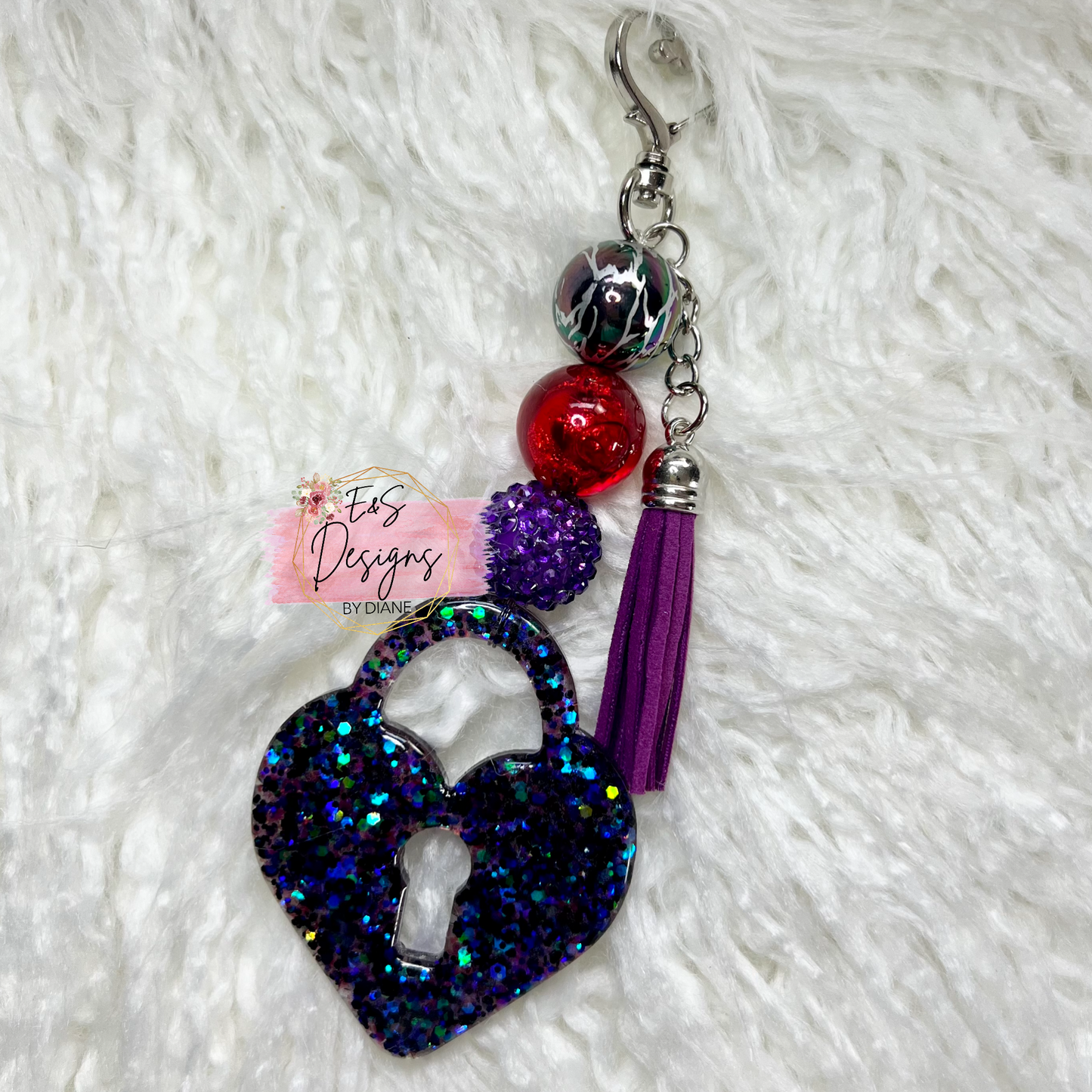 Locket Rhinestone Keychain