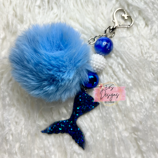 Blue Mermaid Tail Keychain