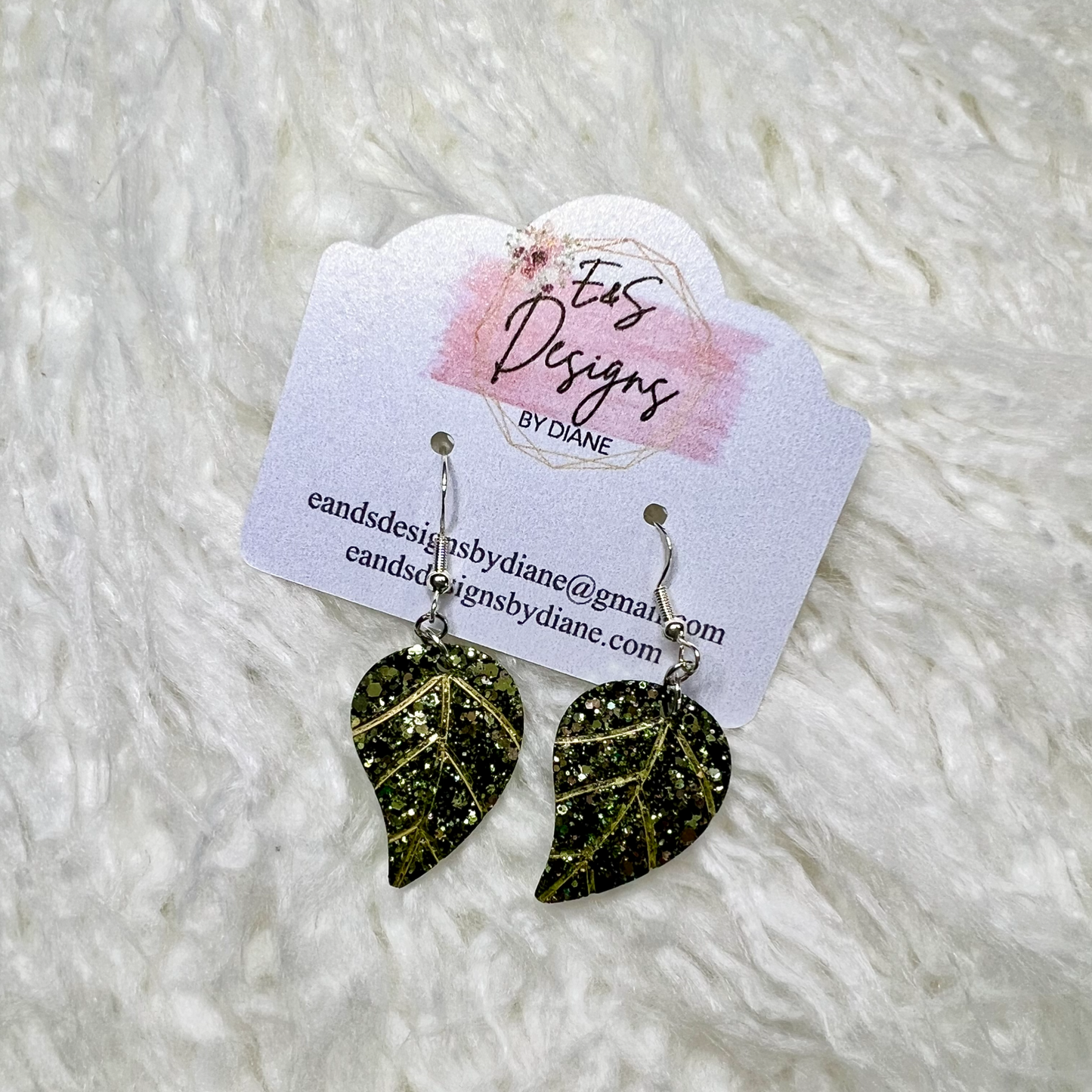 Leaf Green Resin Earrings