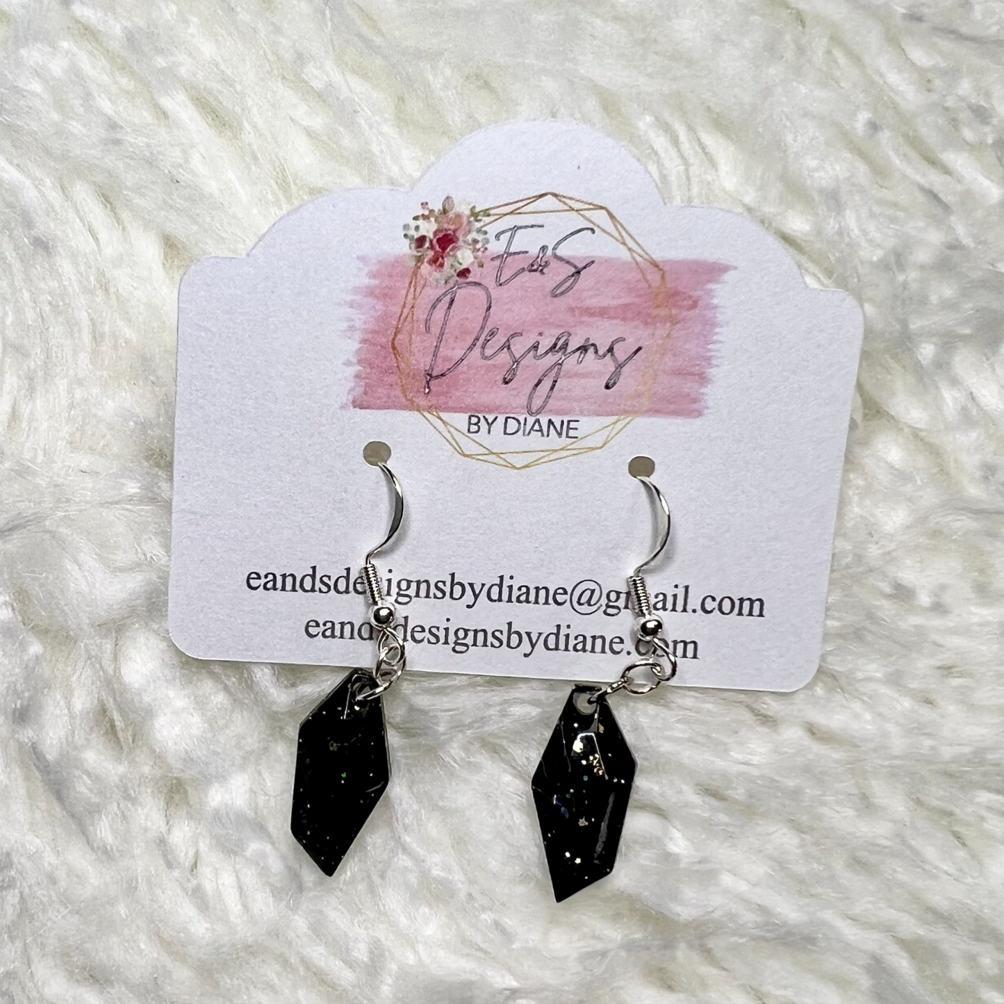 Abstract Black Resin Earrings