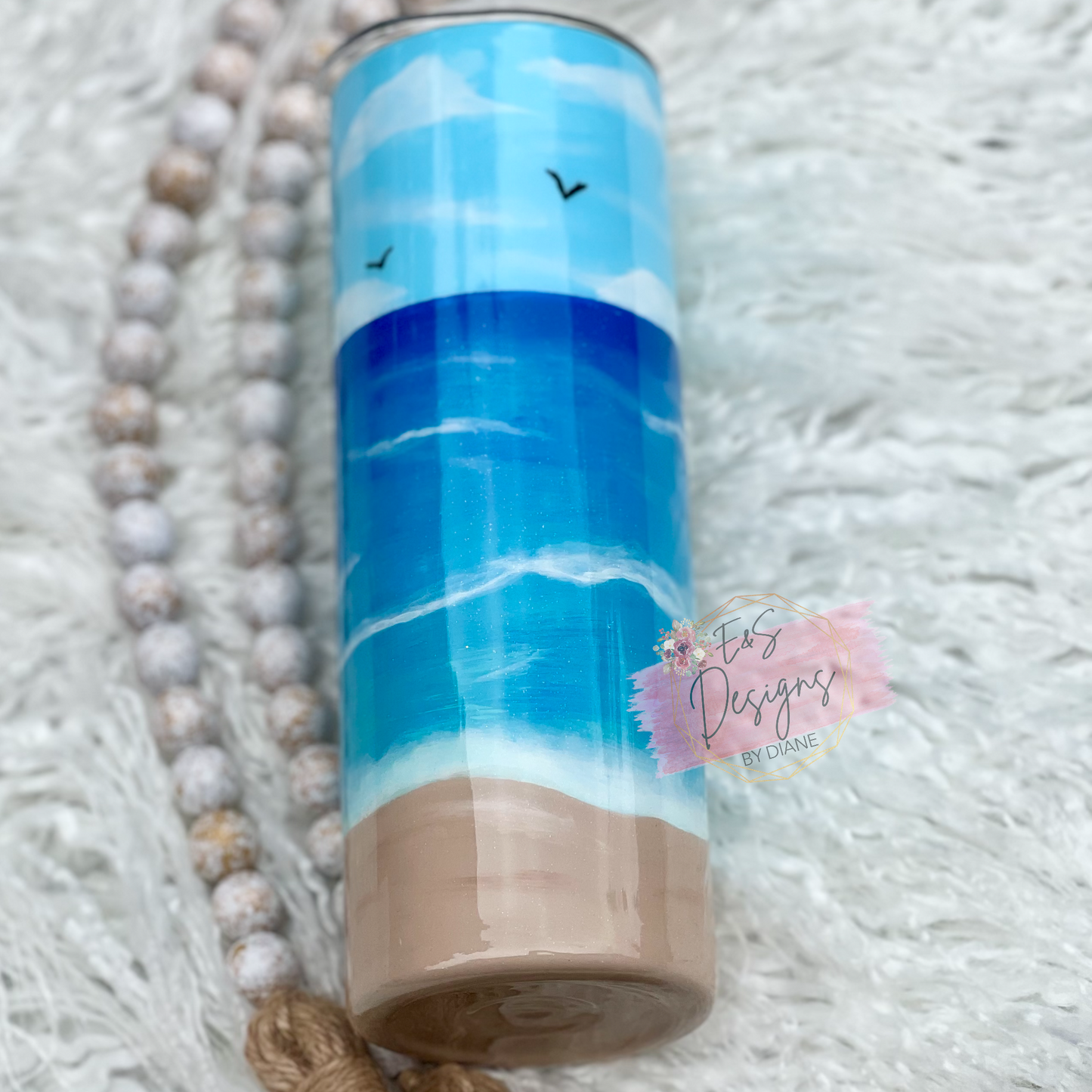 Hand painted Beach Tumbler