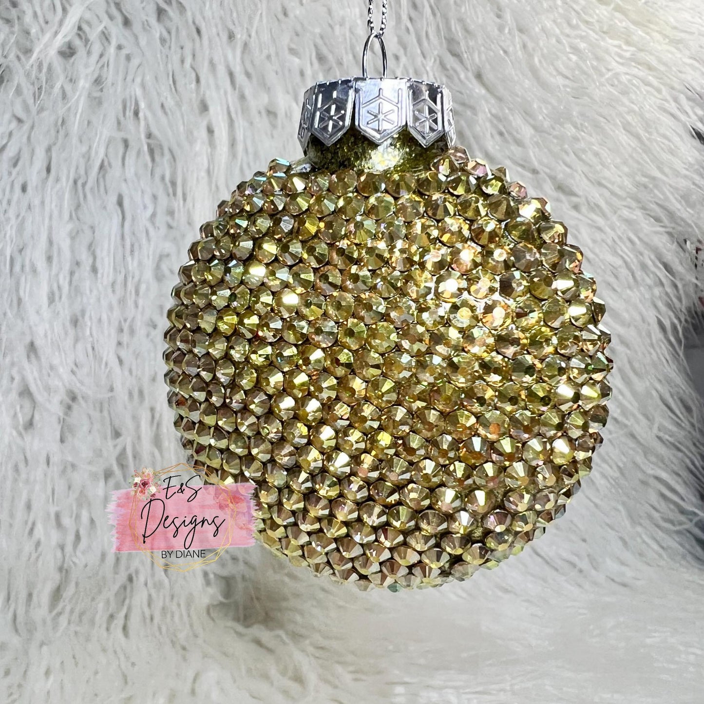 Disc Gold Rhinestone Ornament