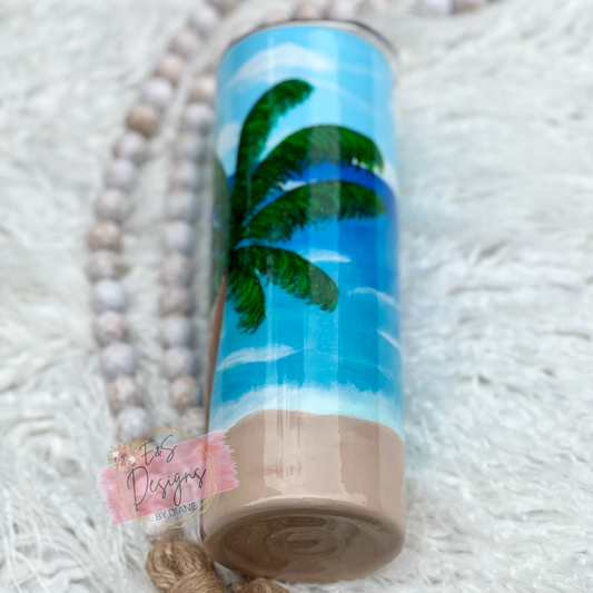 Hand painted Beach Tumbler