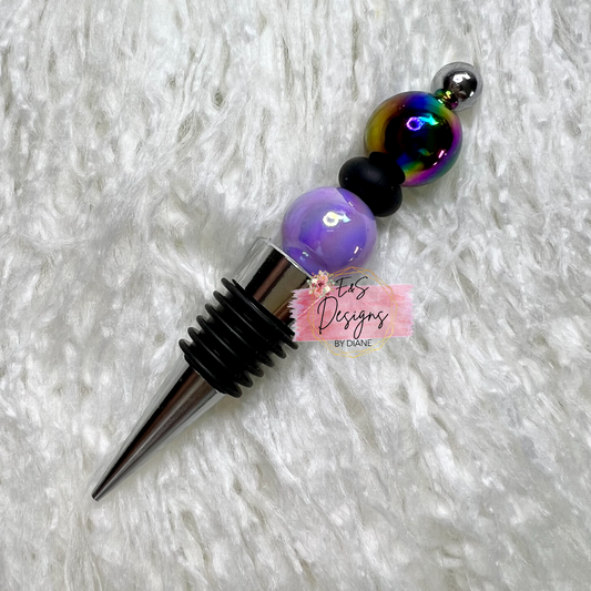 Purple and Chrome Wine Stopper