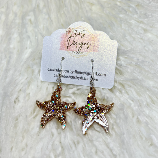 Starfish Gold Resin Earrings