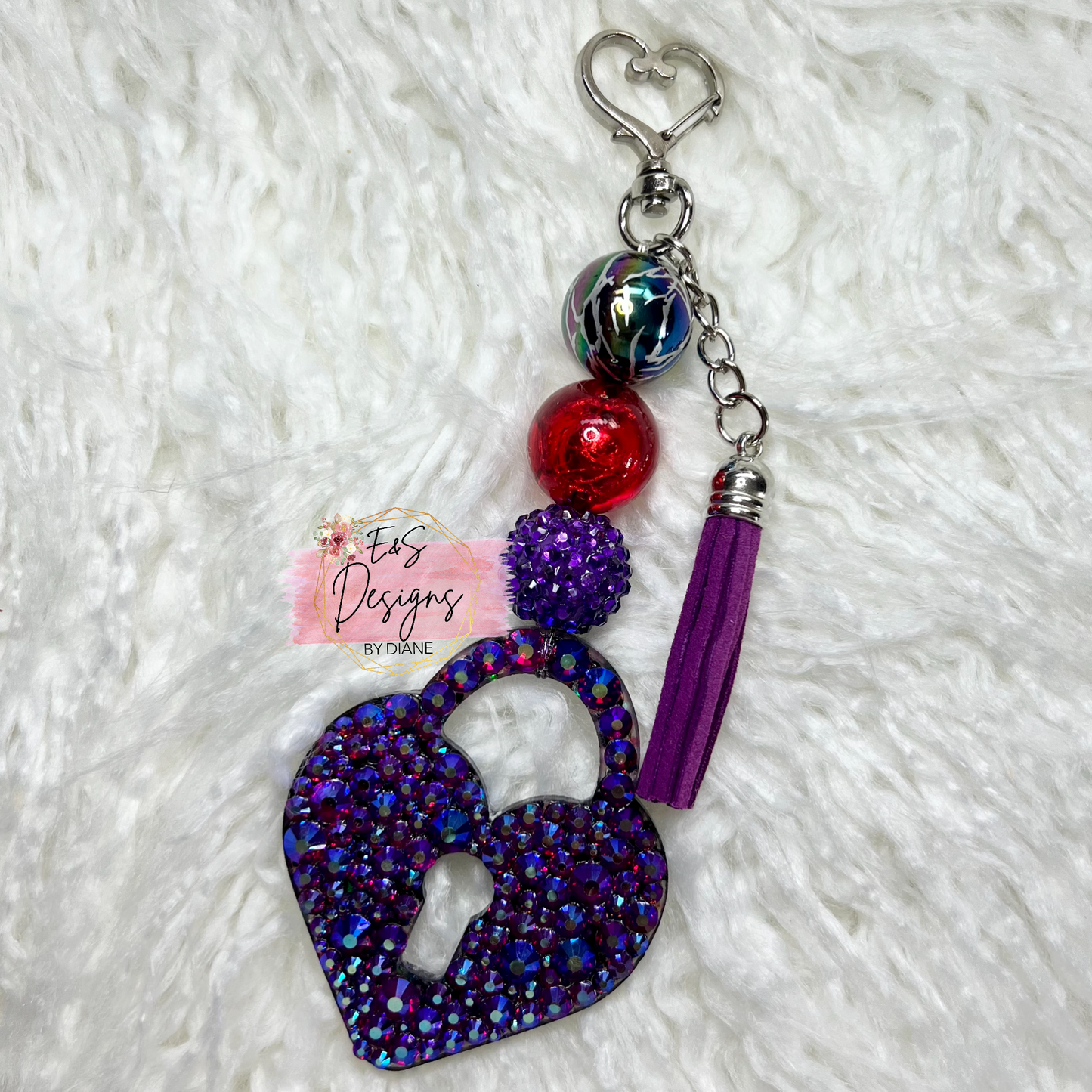 Locket Rhinestone Keychain