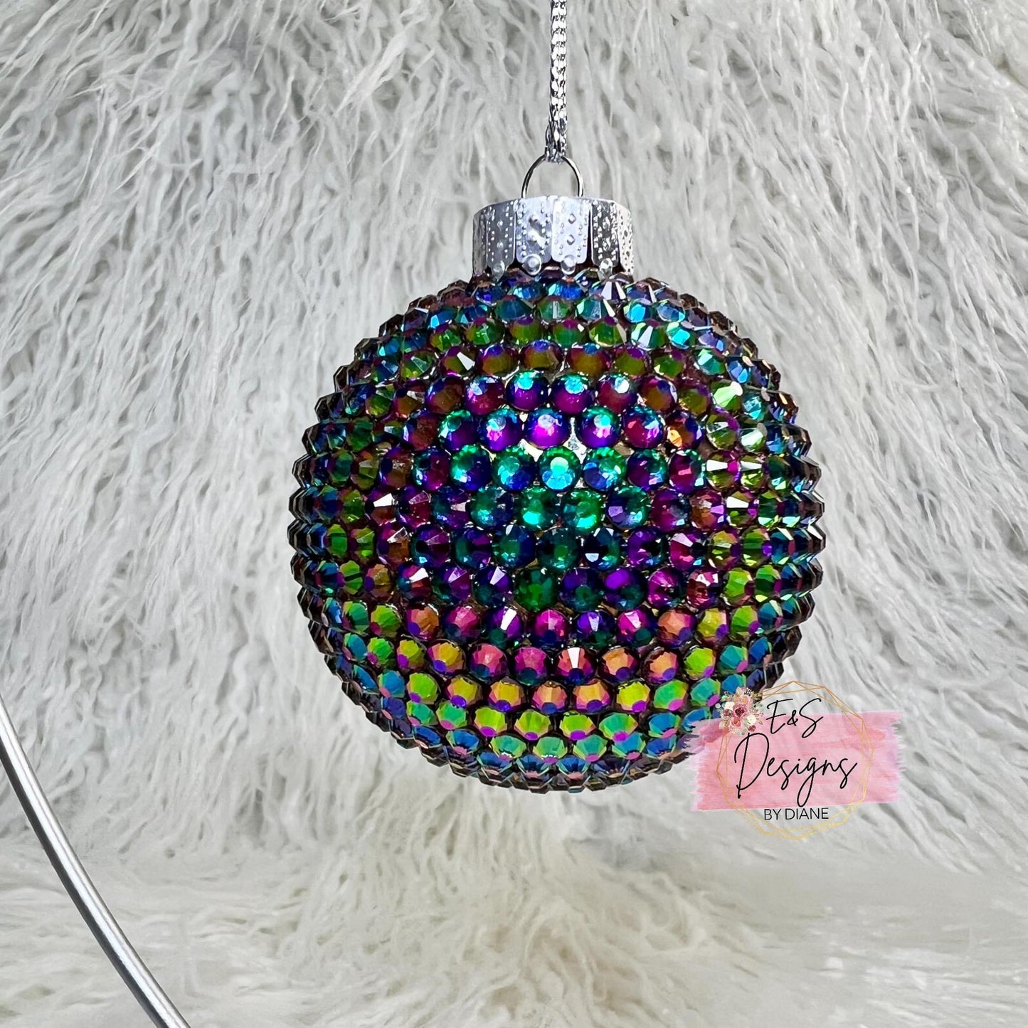 Round Color Shifting Rhinestone Ornament