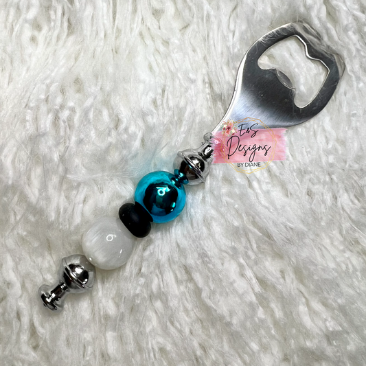 Blue/White Beaded Bottle Opener