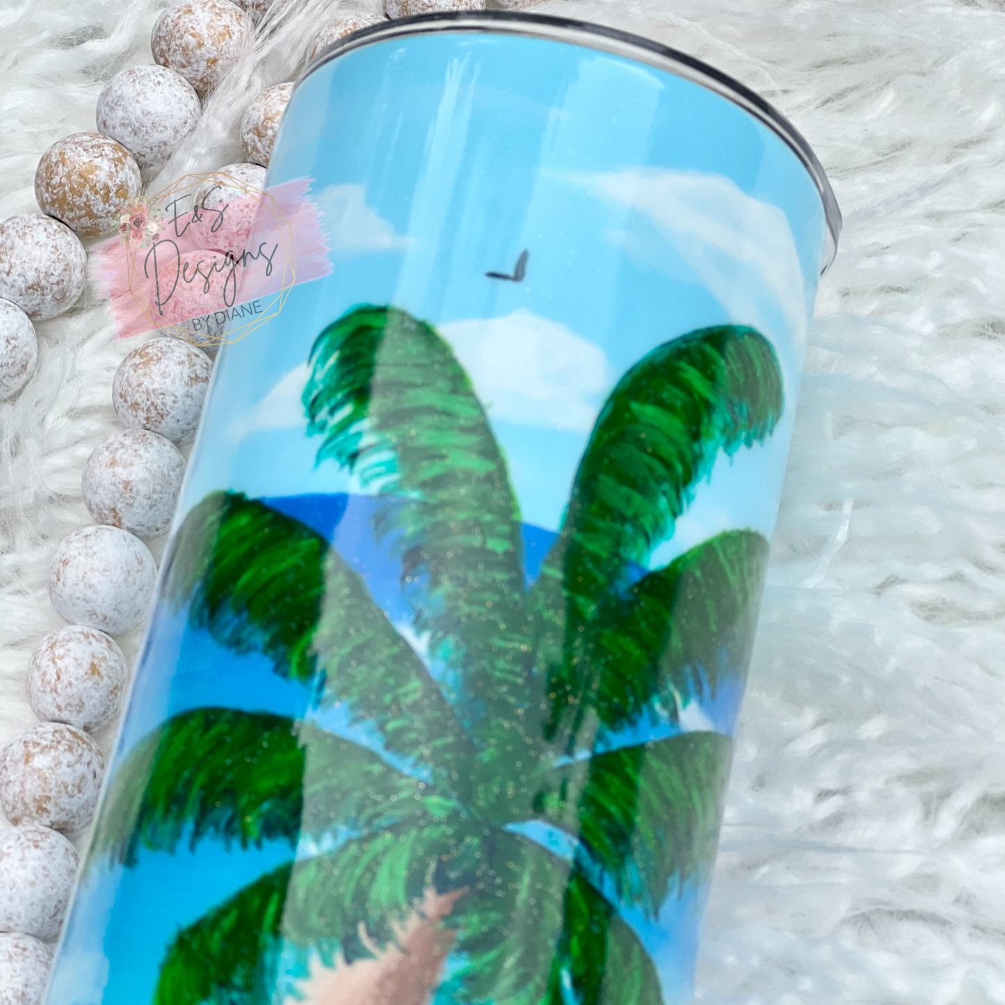 Hand painted Beach Tumbler