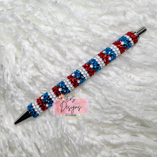 Red, White, and Blue Rhinestone Pen