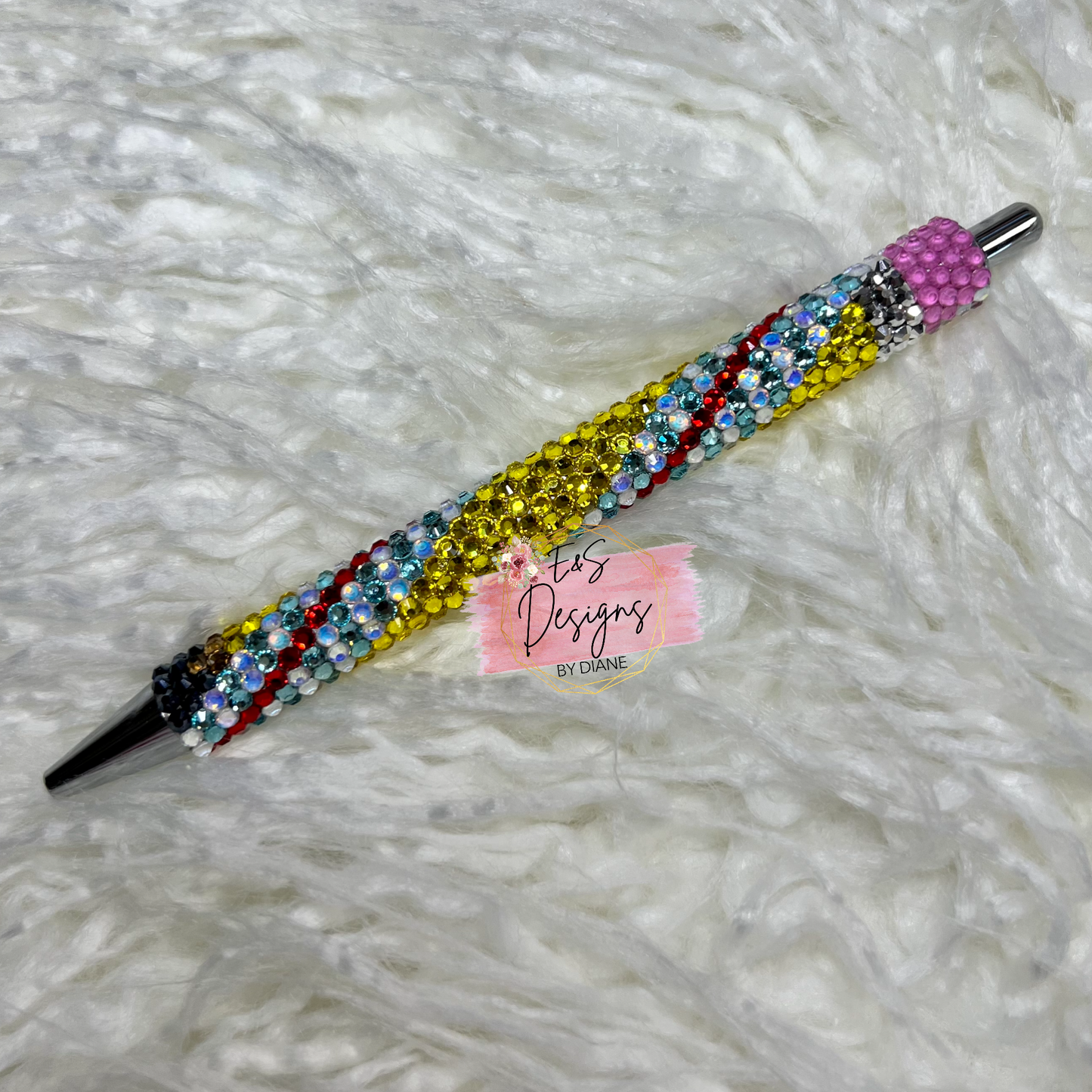 Pencil and Paper Twist Rhinestone Pen