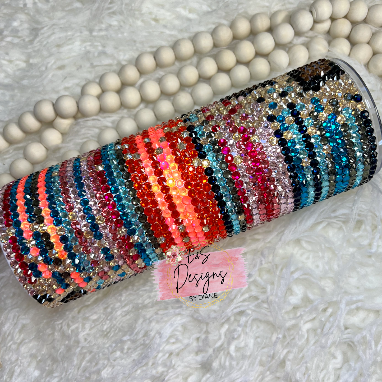 Leopard Serape Rhinestone Tumbler