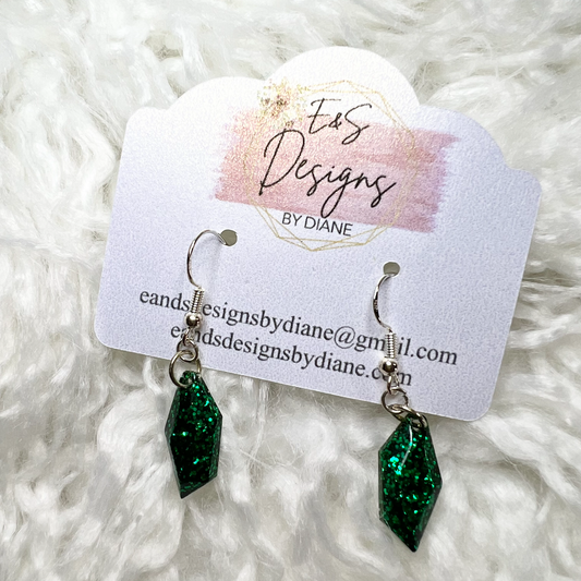 Abstract Green Resin Earrings