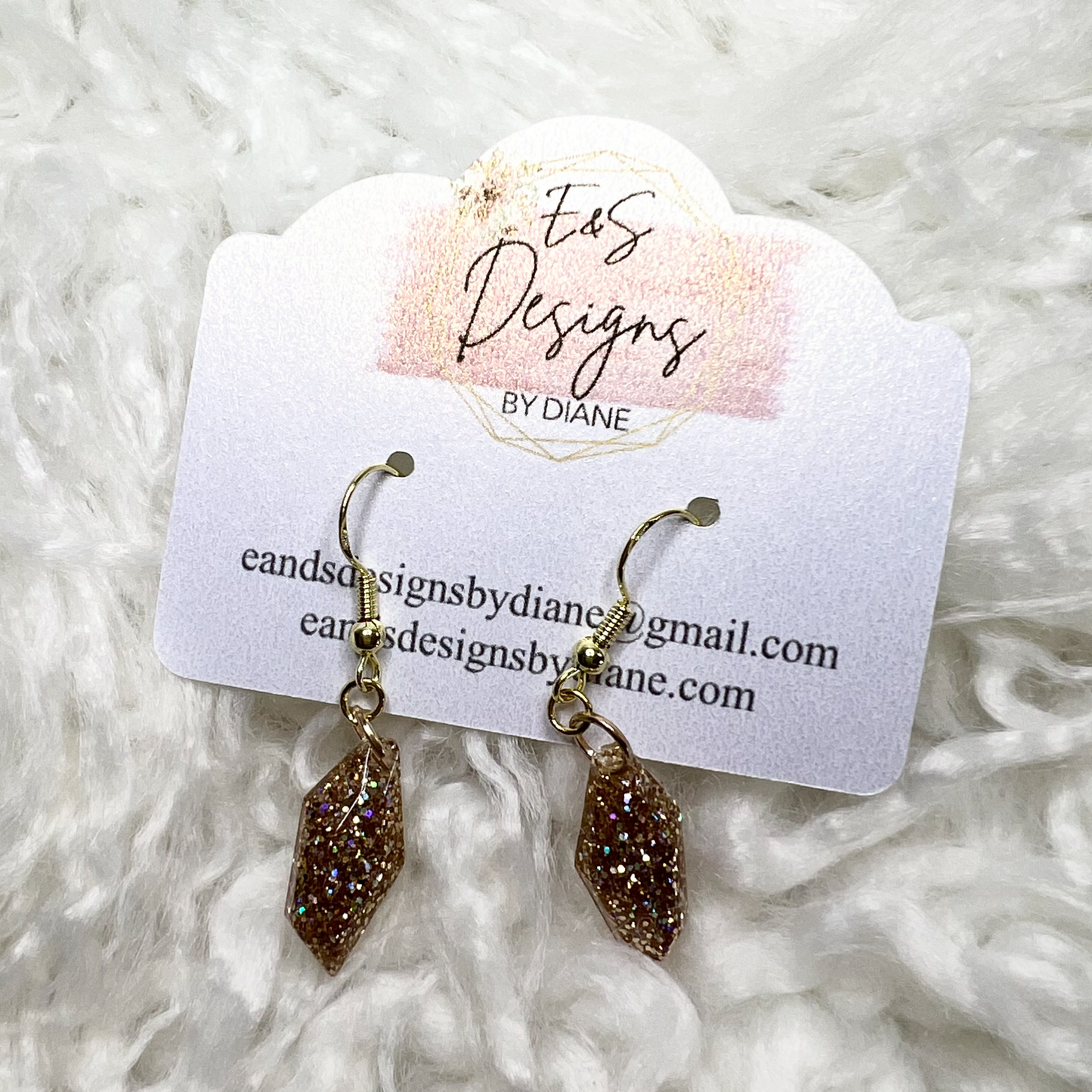 Abstract Gold Resin Earrings