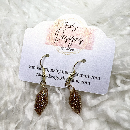 Abstract Gold Resin Earrings