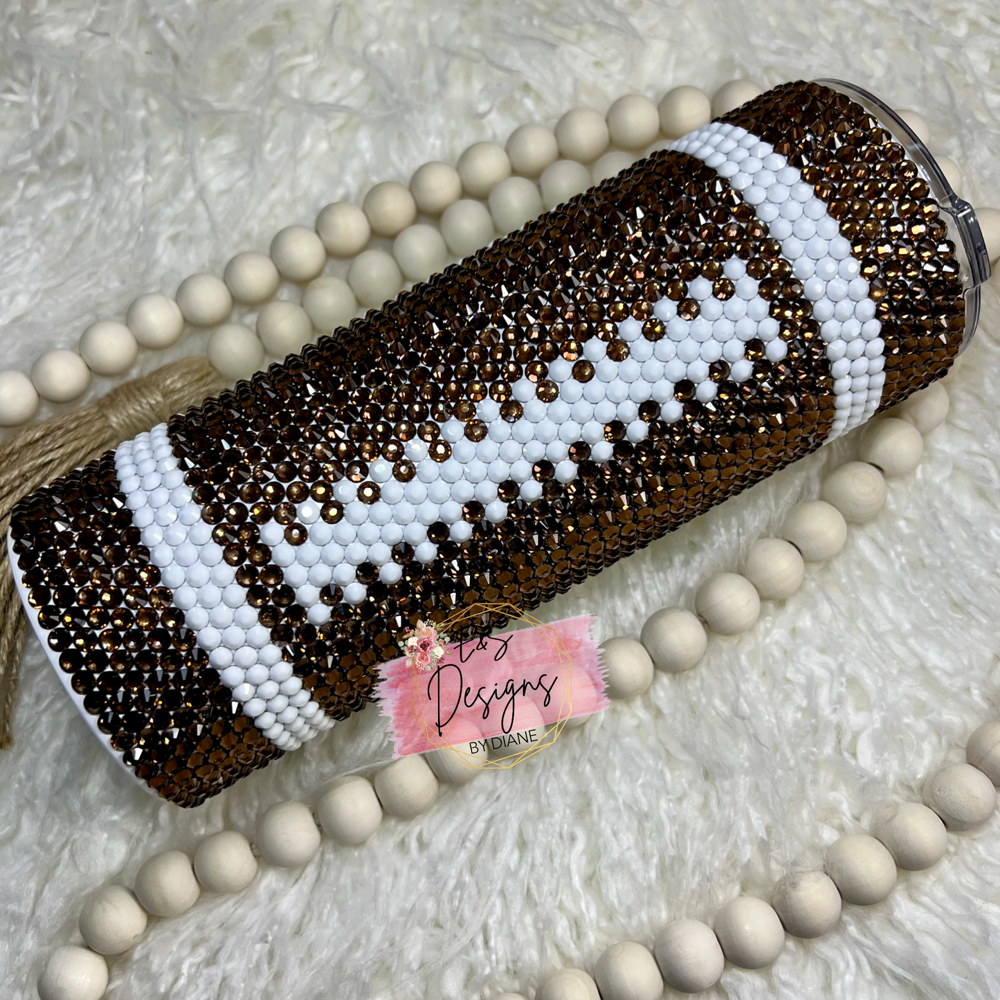 Football and Field Rhinestone Tumbler