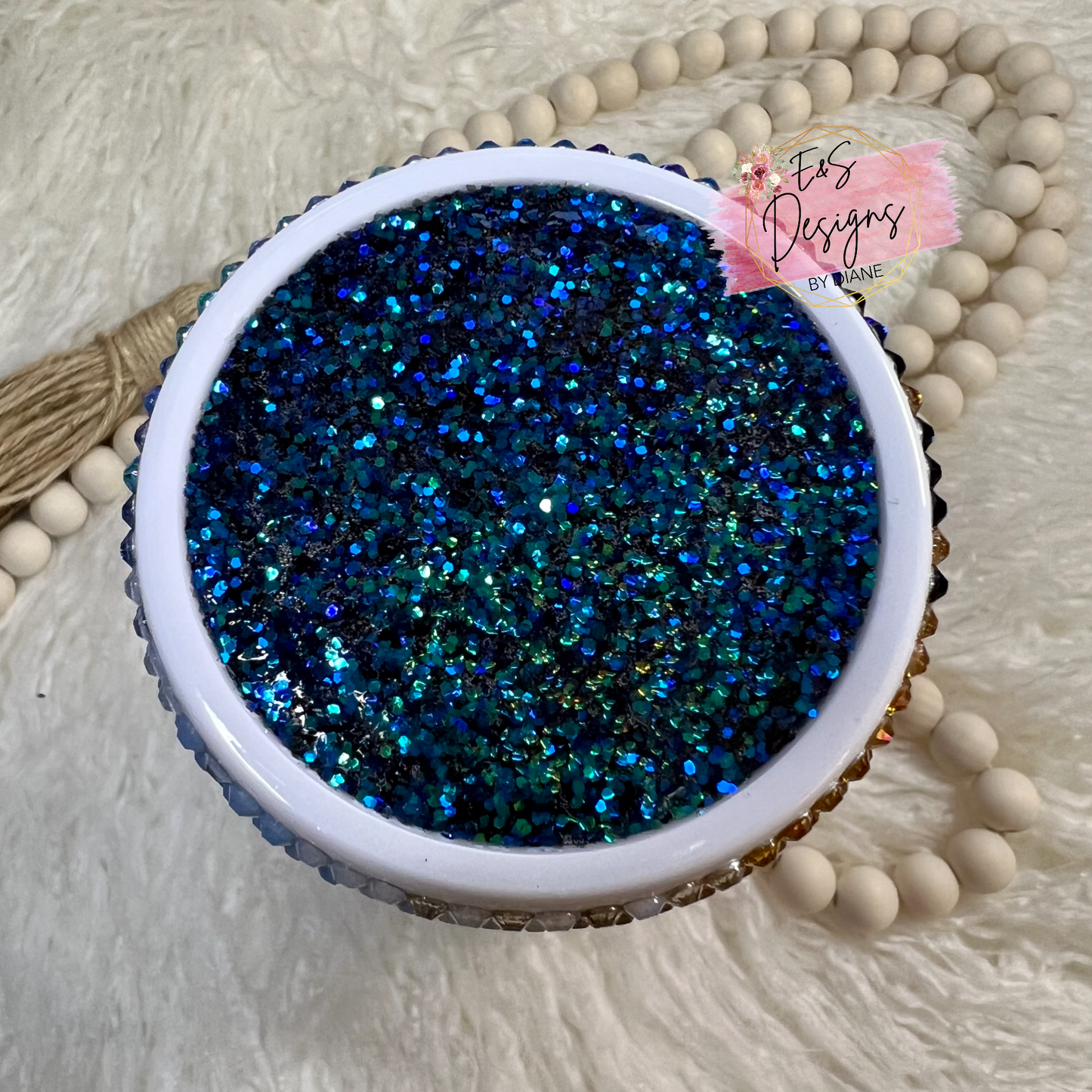 Vertical Ombré Beach Rhinestone Tumbler