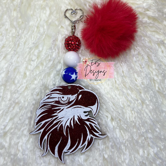 American Eagle Red Resin Keychain