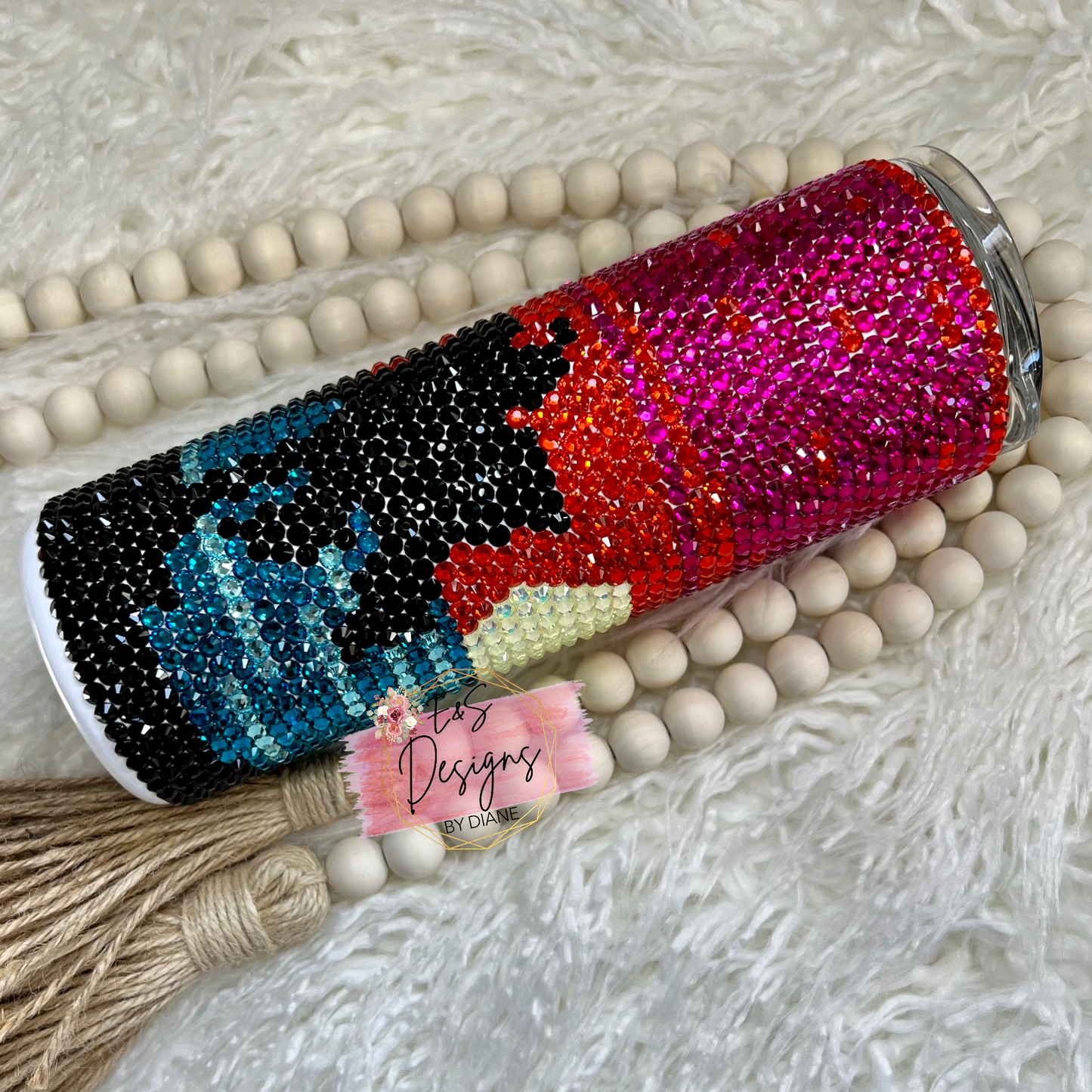 Sunset Beach Rhinestone Tumbler