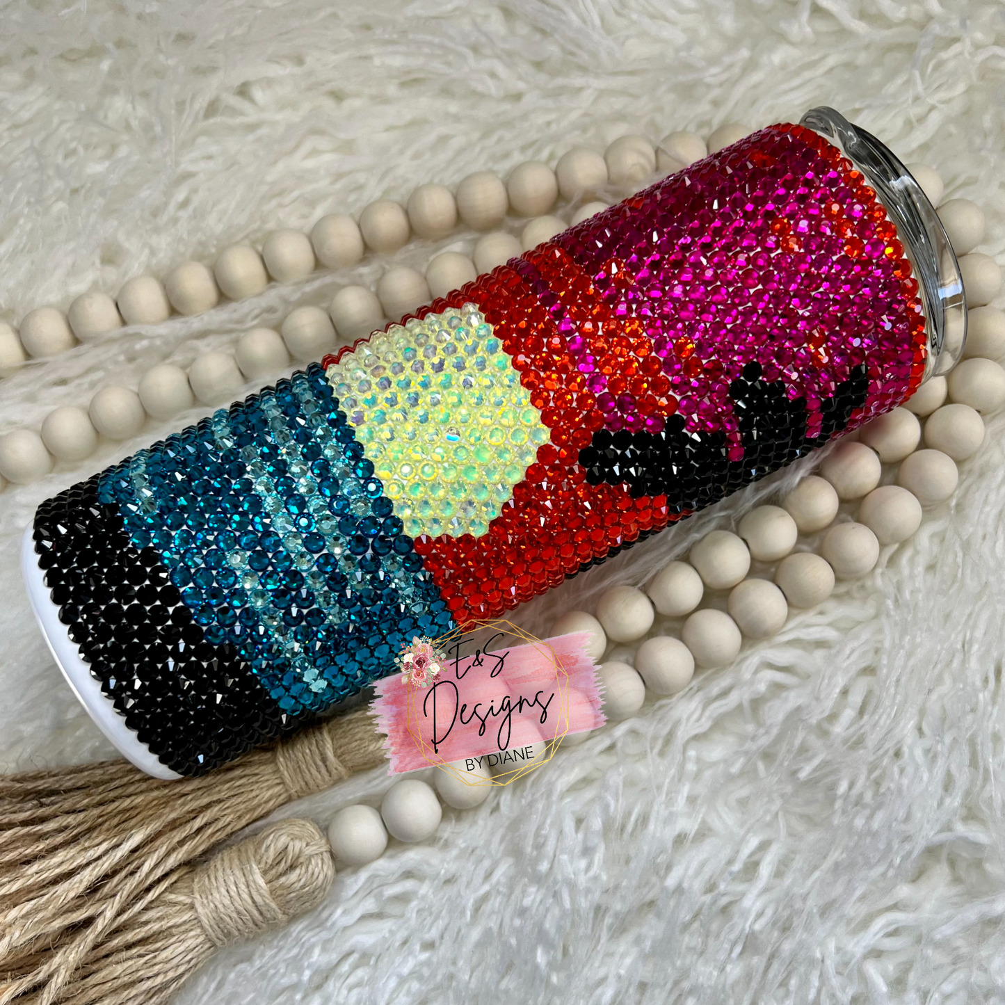 Sunset Beach Rhinestone Tumbler