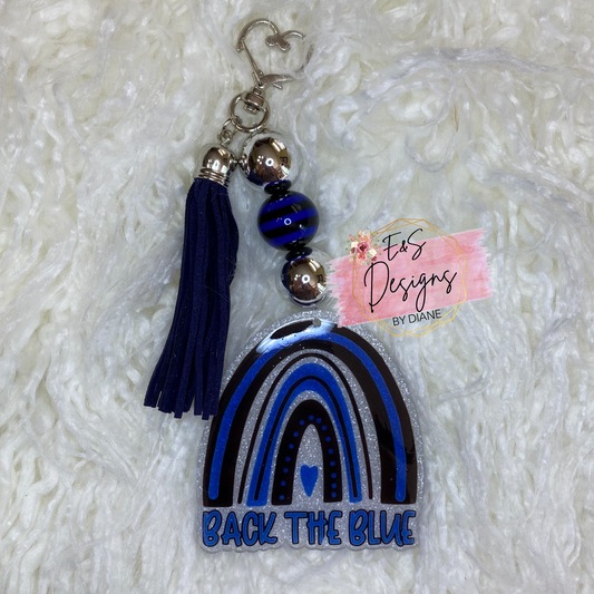 Back The Blue Resin Keychain