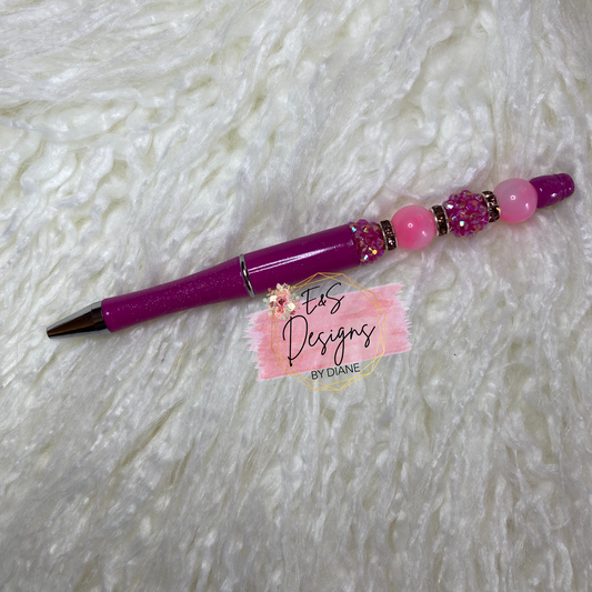 Fuchsia 12mm Beaded Pen