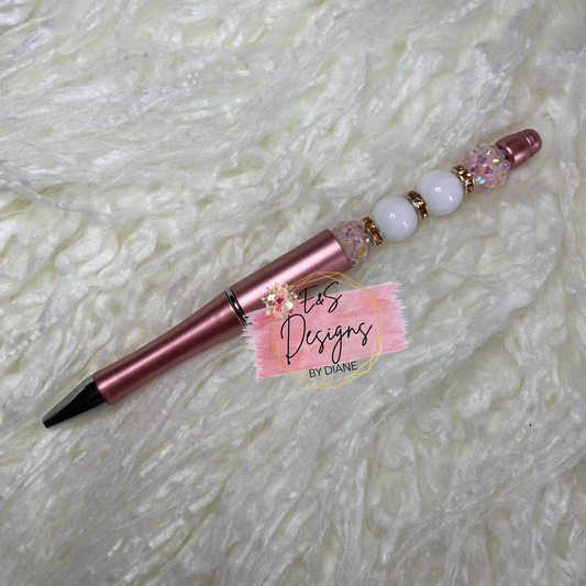 Rose Gold/Pink 12mm Beaded Pen