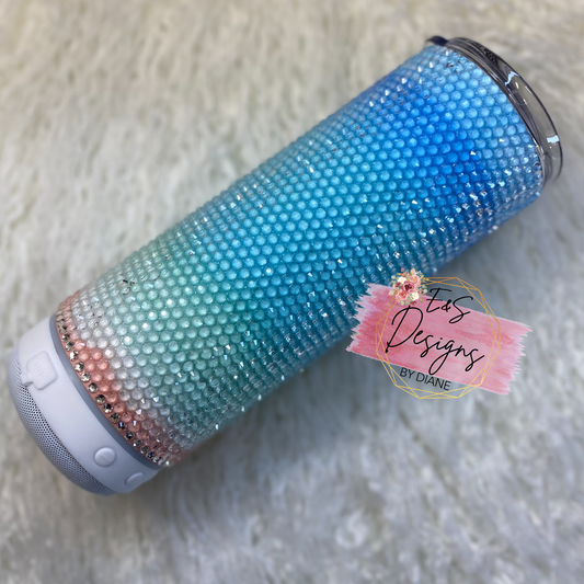 Beach Glass Rhinestone Tumbler