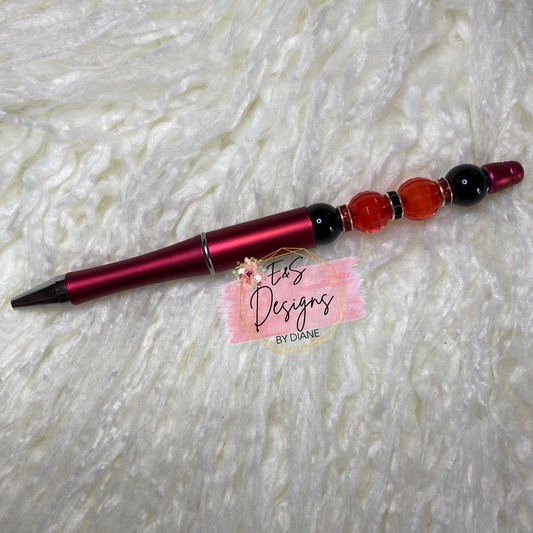 Red 12mm Beaded Pen