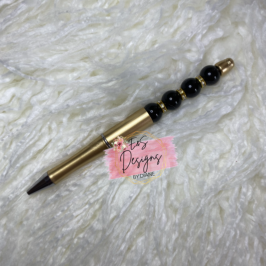 Gold 12mm Beaded Pen