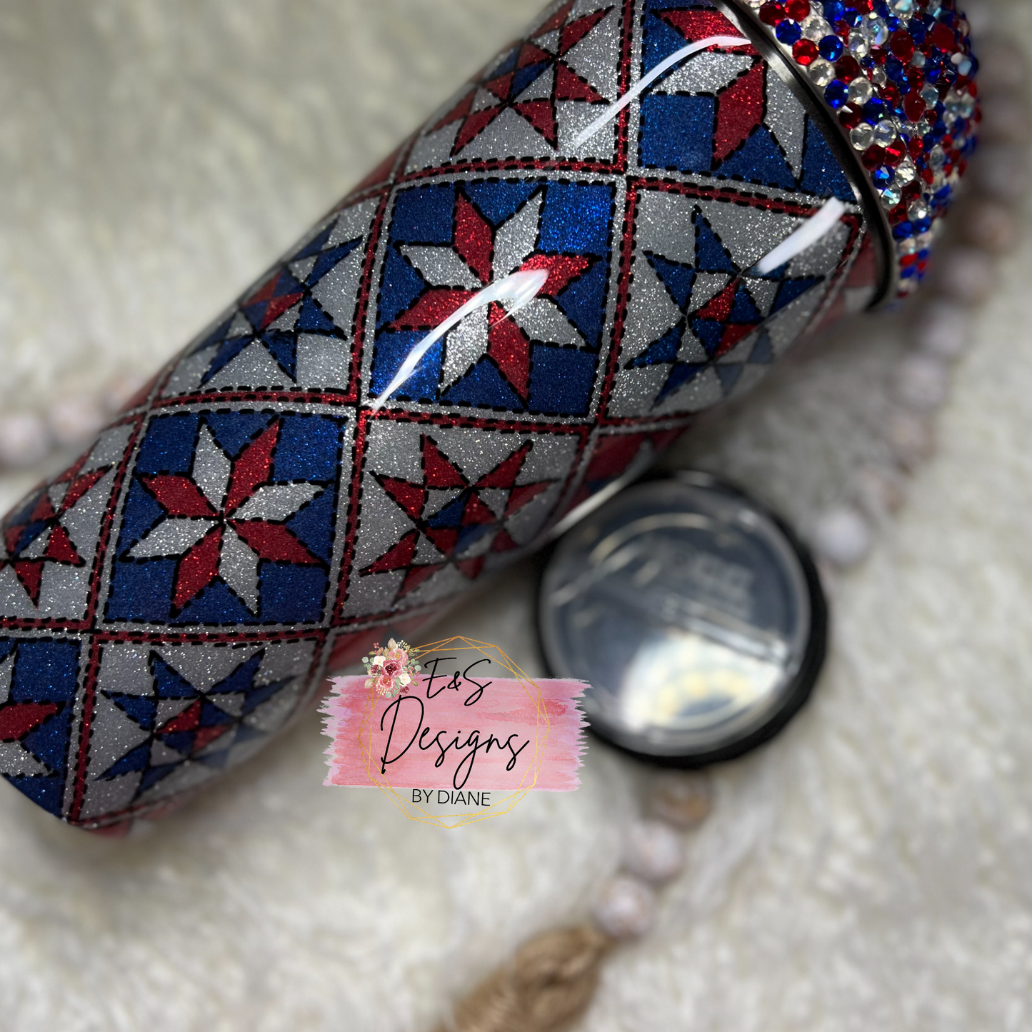 Patriotic Quilt Design Tumbler