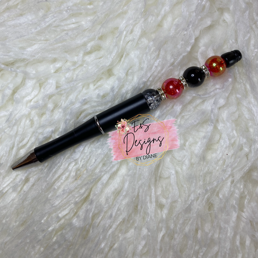 Black 12mm Beaded Pen