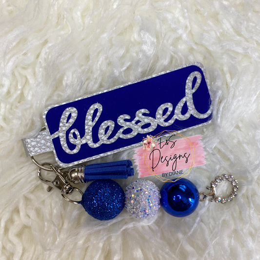 Blue Blessed Keychain