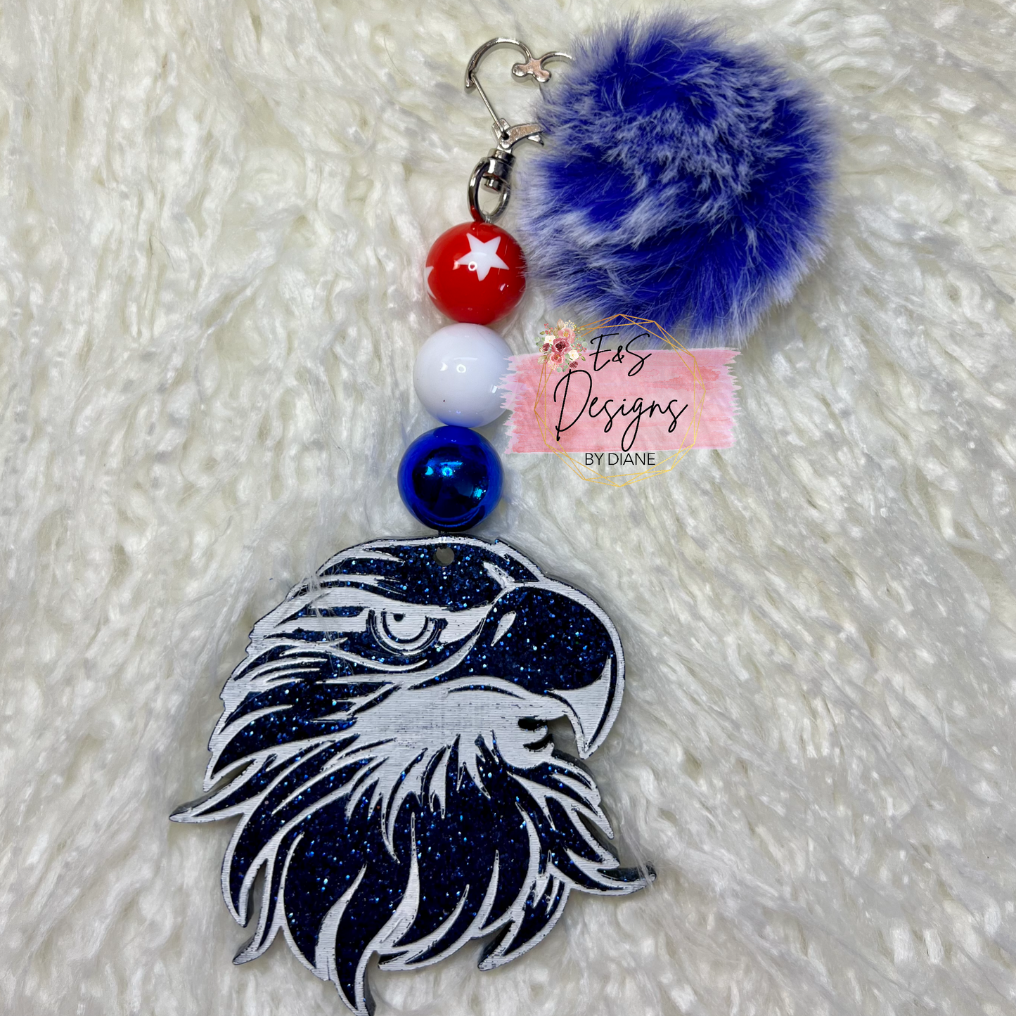 American Eagle Blue Resin Keychain